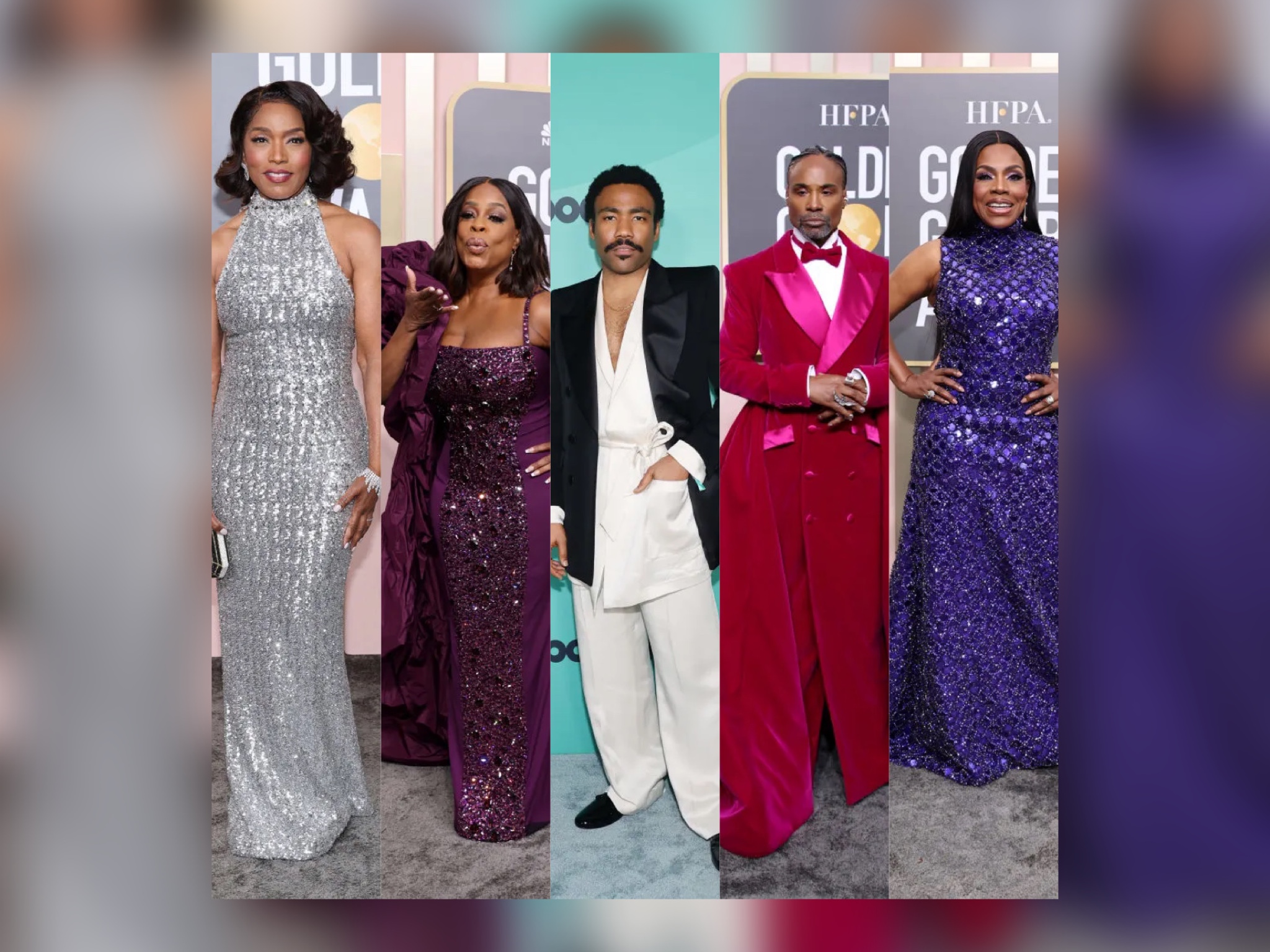 Golden Globe Fashion Collage