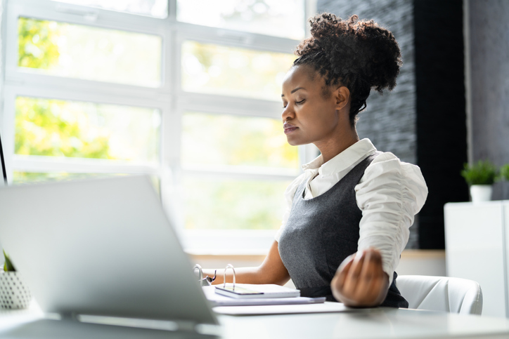 Yoga Meditation At Corporate Desk