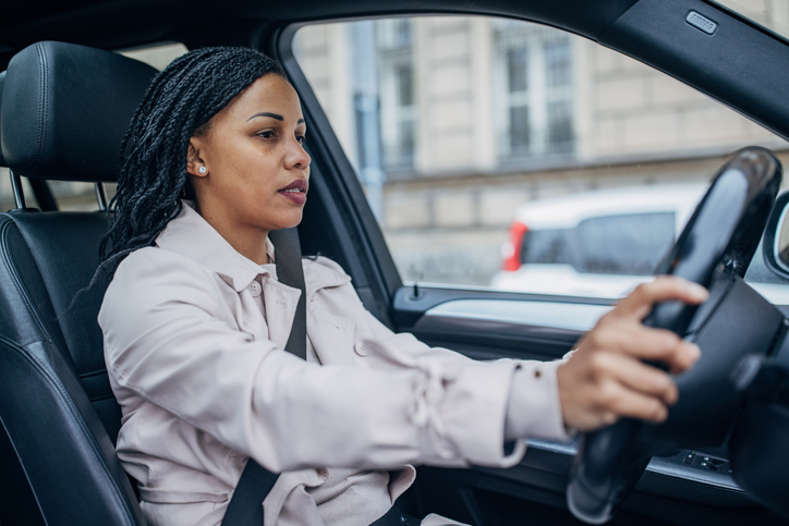 Woman driving a car