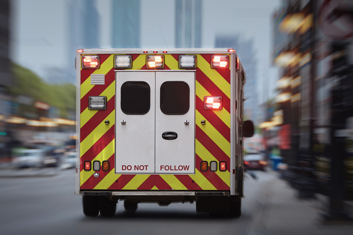 Ambulance car of emergency medical service