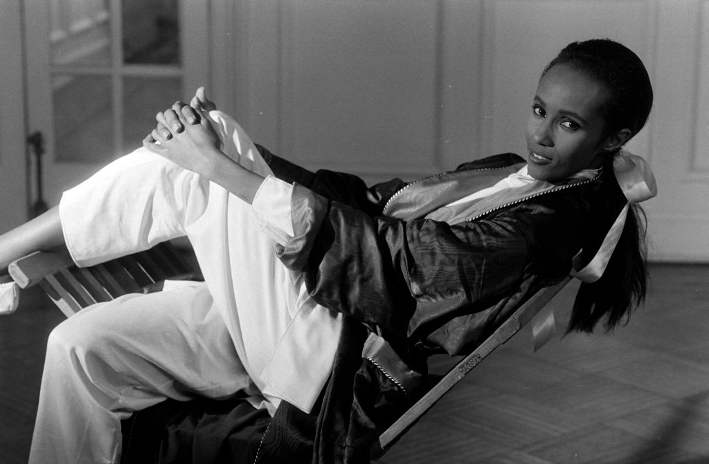 Fernando Sanchez Fall 1989 Loungewear Collection Advance - 27 Feb 1989, Iman, Black fashion icon