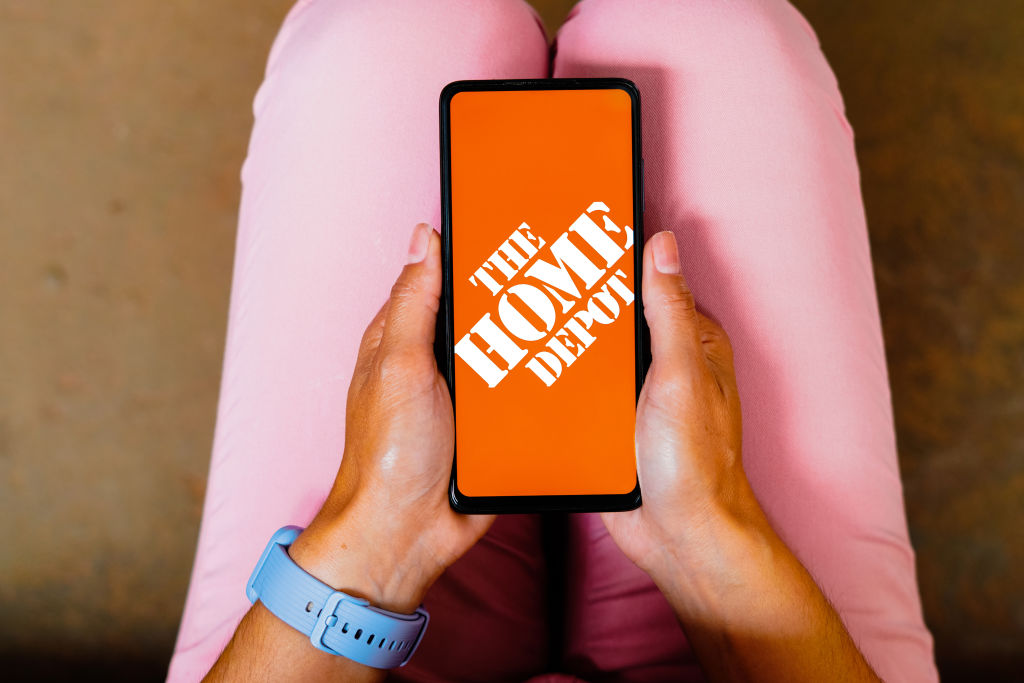 In this photo illustration, the Home Depot, Inc. logo is...