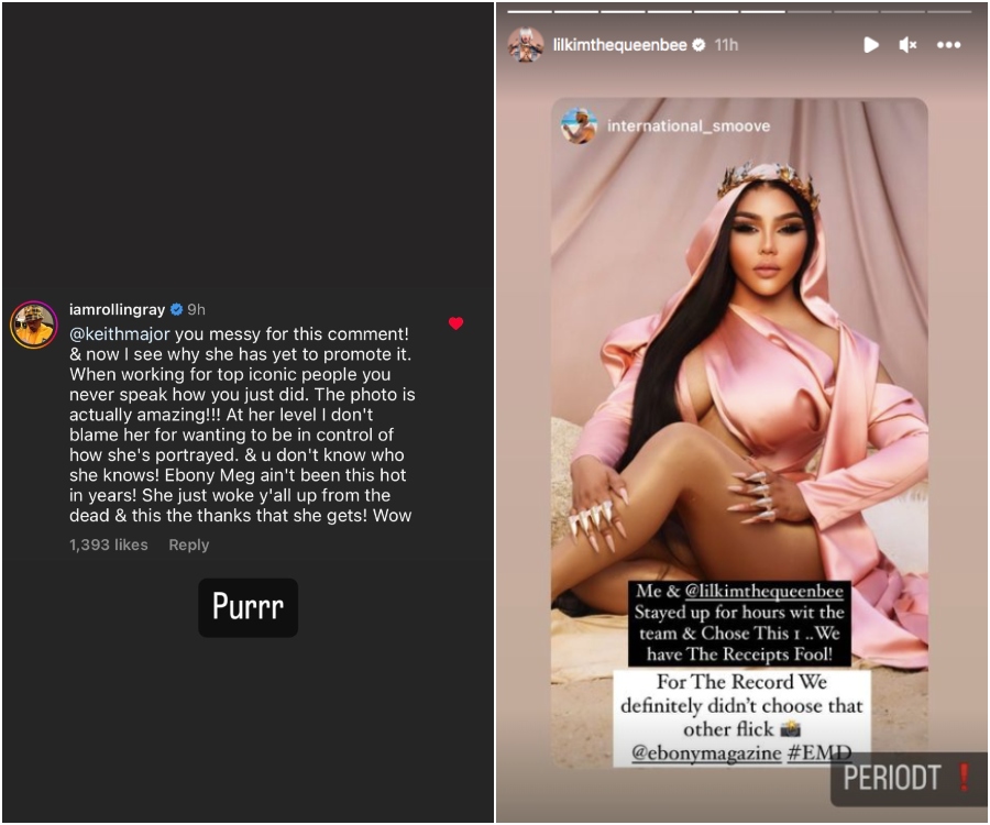 Lil Kim Ebony cover photographer Instagram Keith Major retoucher editing