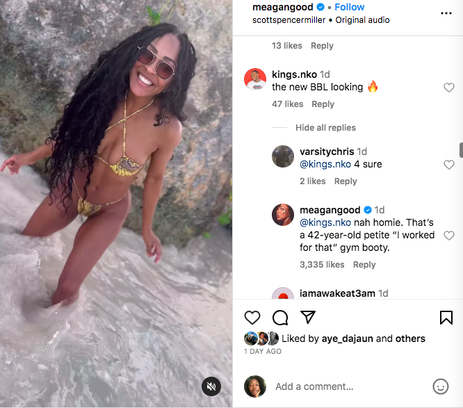 Meagan Good BBL booty body workout routine Mike T trainer Instagram
