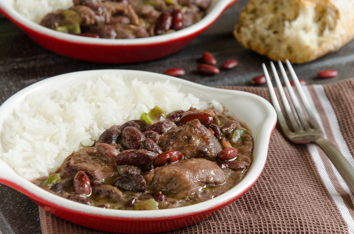 New Orleans cajun style red beans and rice, Haitians, ham, Newtral Groundz