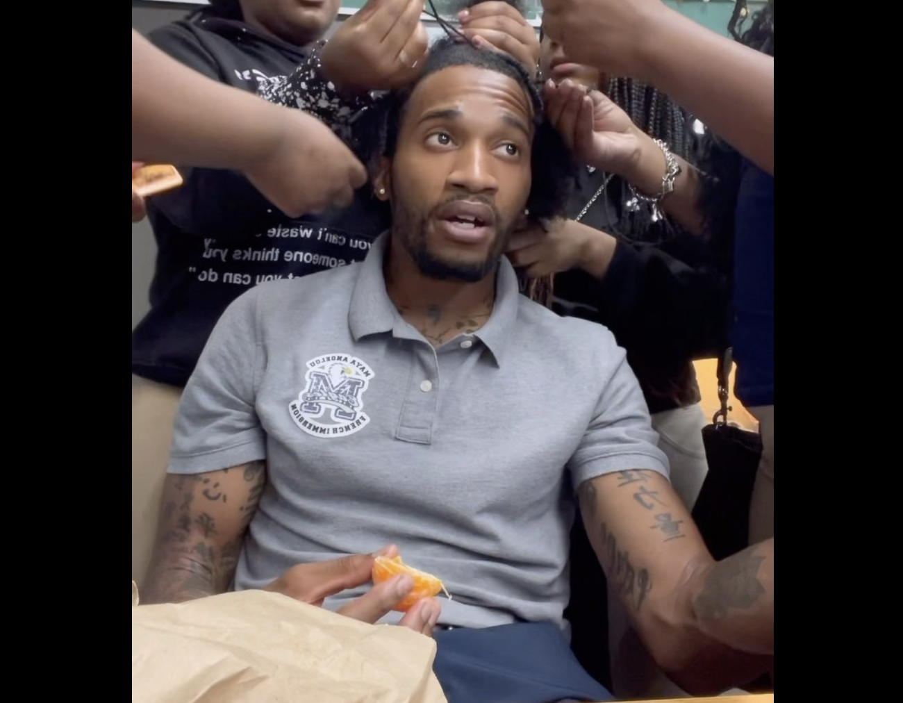 JaQ Lee, middle school, braids, class, instagram, Black teacher