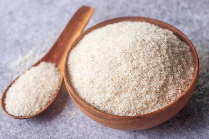spyllium husk in wooden bowl, healthy eating supplements and superfood- Ozempic, Psyllium husk, TikTok, weight loss, trend, Enaka Yembe