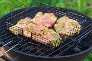 Herb-Crusted Pork Cuts Prepared for Grilling