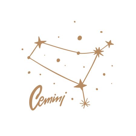 Art featuring the Gemini Constellation, designed with beautiful stars and celestial themes