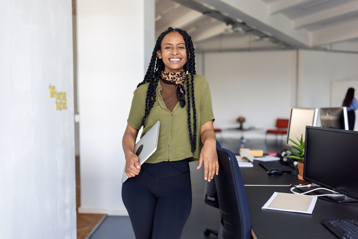 Portrait of a confident African businesswoman at startup