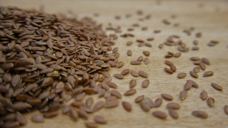 Close up of Flaxseeds (Linseeds) Spread Healthy Food Ingredient