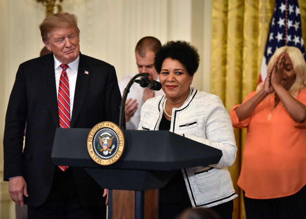 President Donald Trump participates in the 2019 Prison Reform Summit and First Step Act Celebration at the White House, in Washington, DC.