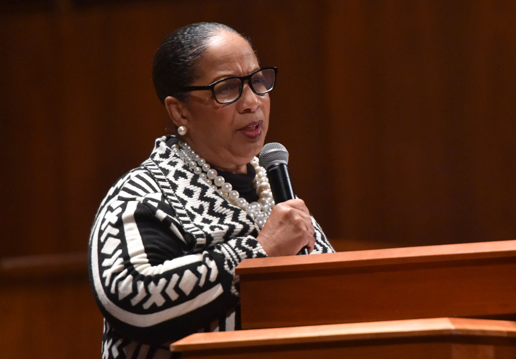 Civil rights activist Sheyann Webb-Christburg speaks at Albright College's Memorial Chapel in Reading Wednesday evening 2/10/2016. She marched with Dr. Martin Luther King Jr. when she was nine years old on March 7, 1965 in Selma Alabama during the "Bloody
