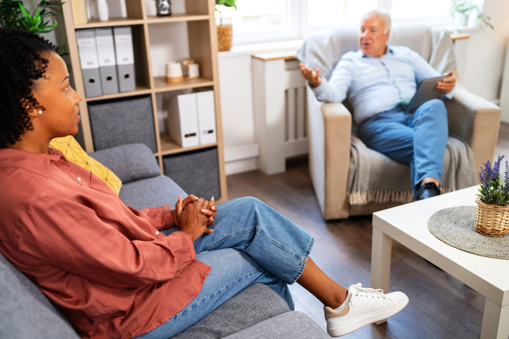 Woman on a psychotherapy