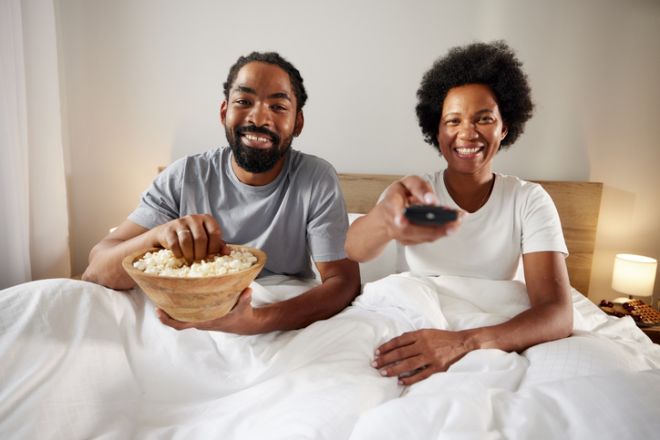 Watching a movie in bed!