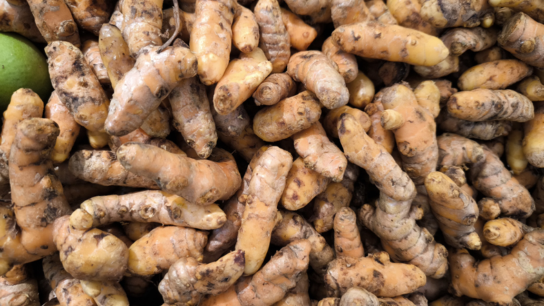 Close-Up of Fresh Turmeric Roots