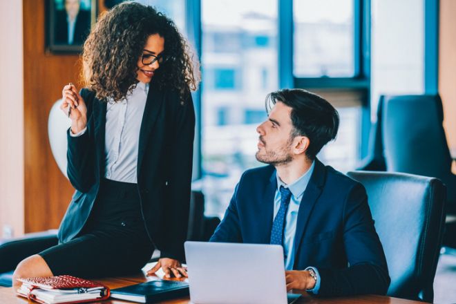 Flirting, work, relationship, Marni Kinrys, Julia Stein