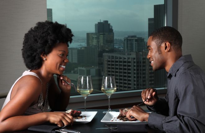 African American Couple on a Dinner Date